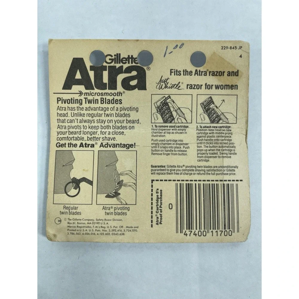 Gillette Atra Pivoting Twin Razor Blades 5 Cartridges‎ New Sealed 1984 Vintage